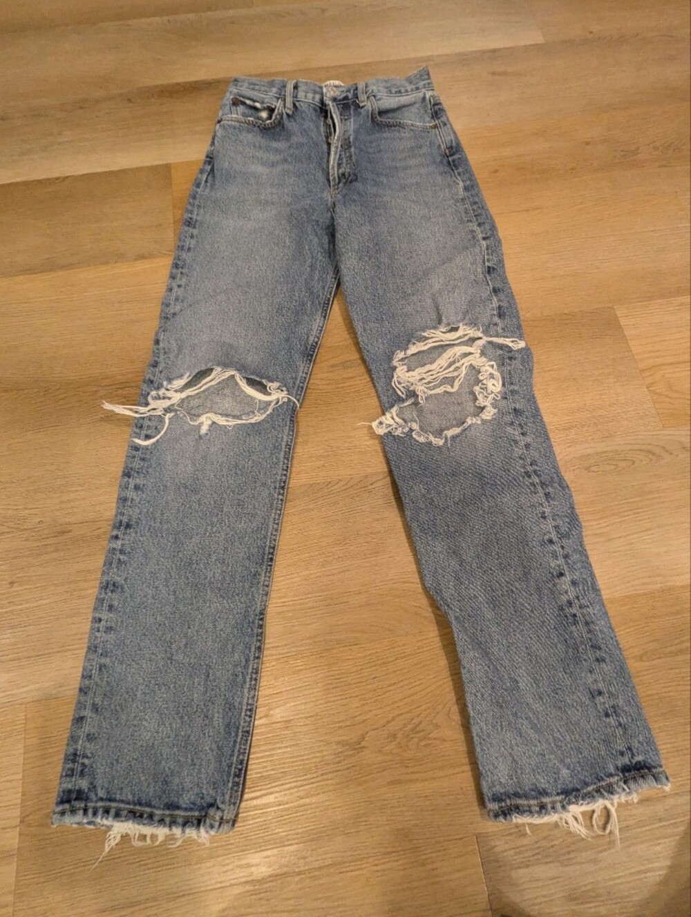 Agolde Size 25 Straight Leg Button Fly Jeans